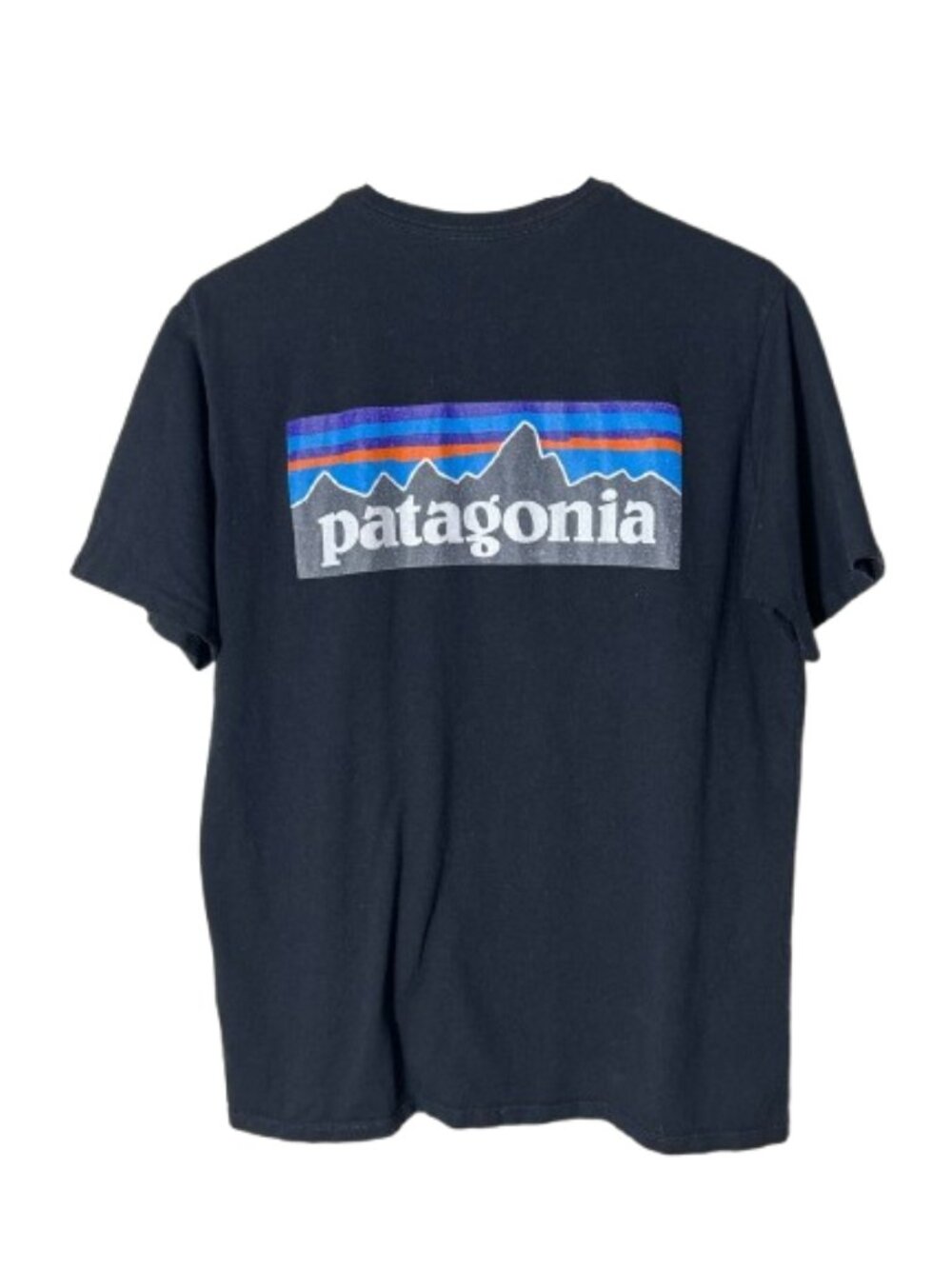 Patagonia black large back logo short sleeve graphic tee men's S
